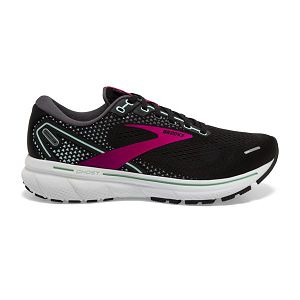 Brooks Ghost 14 Road Running Shoes - Womens, Black/Pink/White | IE-MUW417928